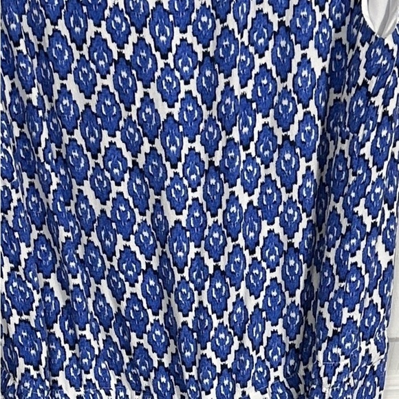 Talbots jumpsuit, size 10, blue/white, belted waist, back zip, wide leg - Picture 4 of 11